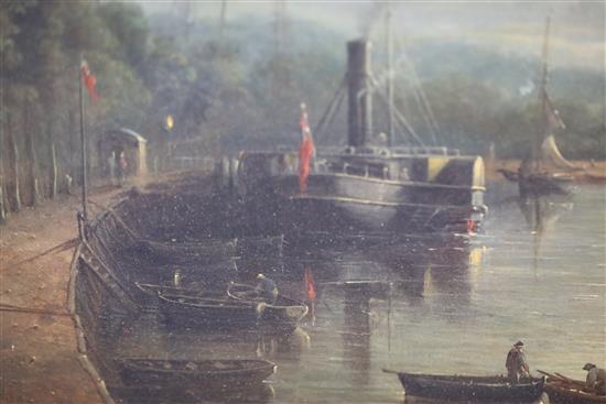 John Moore of Ipswich (1820-1902) Landing Stage, New Cut 16 x 19.75in.
